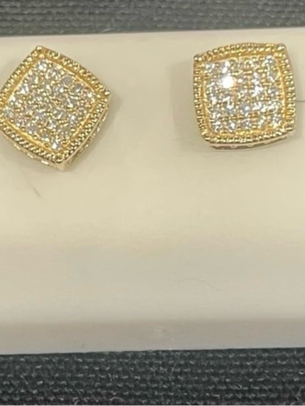 14k Gold over 925 silver 1.00ctw Moissanite stud screw back earrings